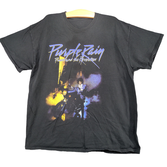 Purple Rain Prince and The Revolution Men's T-Shirt Black L Pullover Crew Neck - Picture 1 of 12